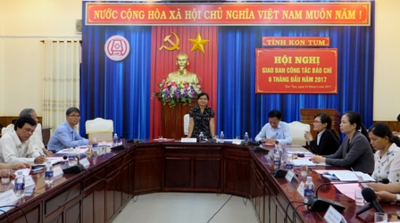 Trưởng Ban Tuyên giáo Tỉnh ủy Lê Thị Kim Đơn phát biểu kết luận Hội nghị