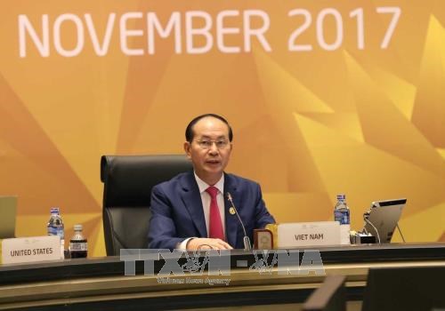 Chủ tịch nước Trần Đại Quang phát biểu tại Hội nghị Cấp cao APEC lần thứ 25.