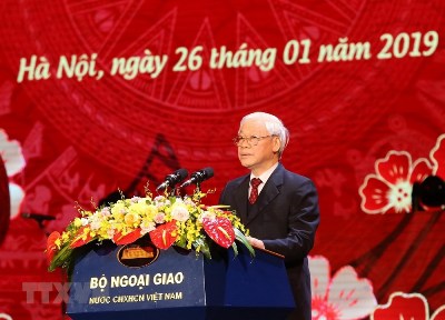 Tổng Bí thư, Chủ tịch nước Nguyễn Phú Trọng phát biểu tại chương trình Xuân Quê hương.