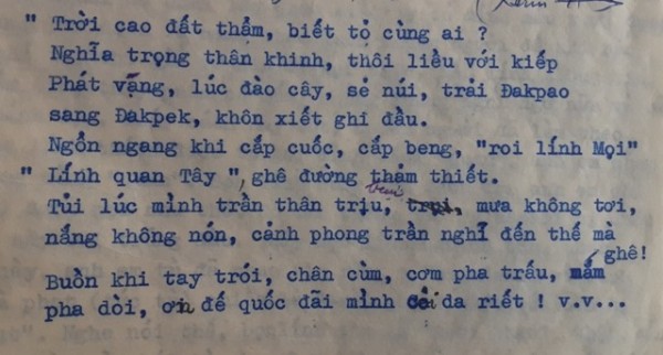 Trích đoạn Bài điếu văn được viết bởi đồng chí Đặng Thái Thuyến (chụp từ tài liệu lịch sử về Nhà ngục Kon Tum)