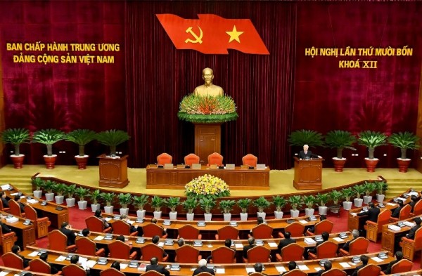 Quang cảnh bế mạc Hội nghị lần thứ 14 Ban Chấp hành Trung ương Đảng khóa XII. Ảnh: nhandan.com.vn