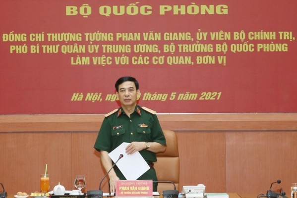 Thượng tướng Phan Văn Giang phát biểu tại buổi làm việc