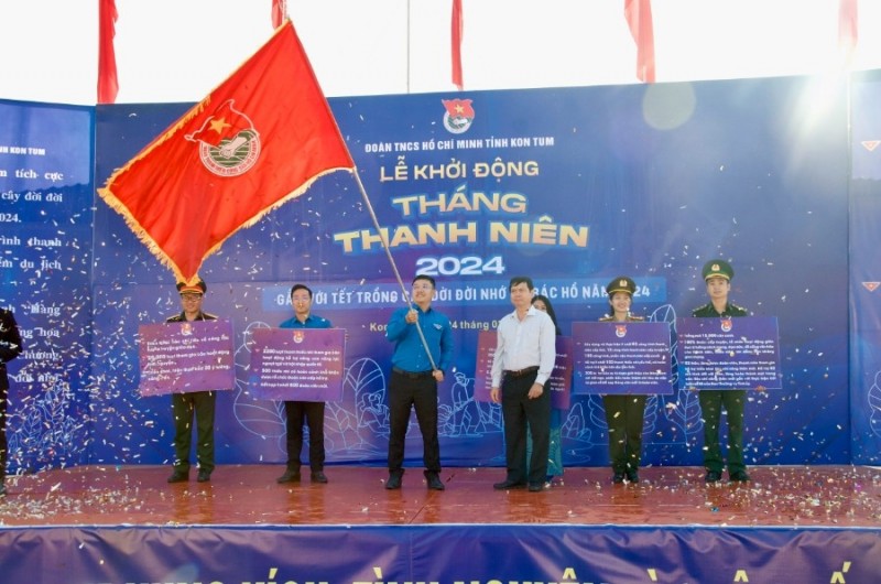 Tỉnh đoàn Kon Tum tổ chức Chương trình Lễ khởi động Tháng Thanh niên năm 2024. (ảnh: baokontum.com.vn)
