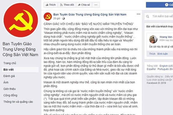 Trang Facebook giả mạo với nội dung thông tin sai sự thật, lèo lái dư luận. Ảnh: laodong.vn