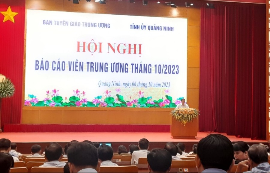 Quang cảnh Hội nghị điểm cầu tại Quảng Ninh
